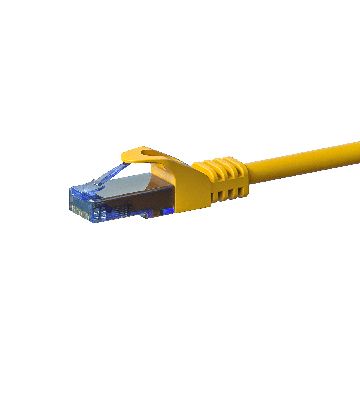 UTP CAT6a patchkabel 0,25m gul - 100% kobber