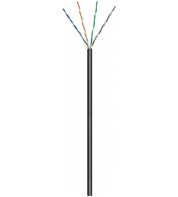 CAT6 U/UTP 50m udendørs kabel på en rulle fleksibel sort CCA