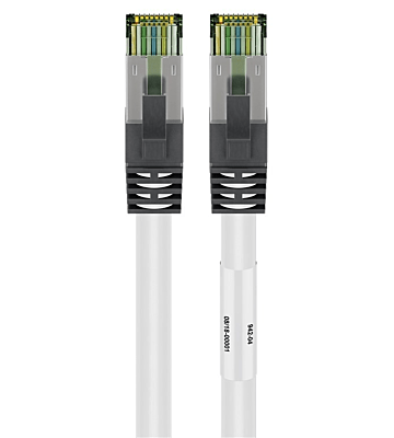 Cat8 S/FTP (PIMF) patchkabel 0,50 m hvid
