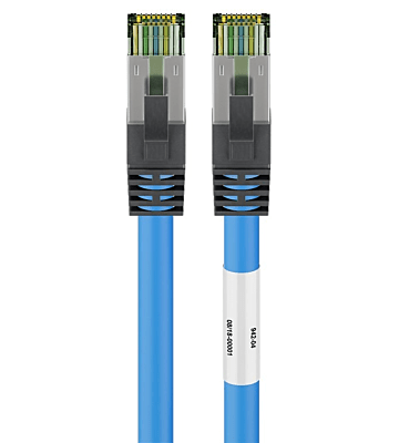 Cat8 S/FTP (PIMF) patchkabel 0,25 m blå