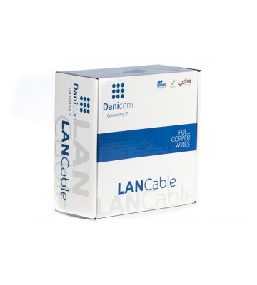DANICOM CAT6 UTP 100m kabel på rulle fleksibel - PVC (Fca)