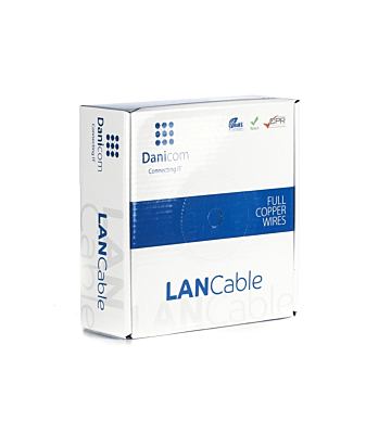 DANICOM CAT6A U/UTP 50m kabel på rullestift - LSZH (Dca)