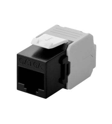 CAT6a UTP Keystone Connector - Værktøjsløs - Sort