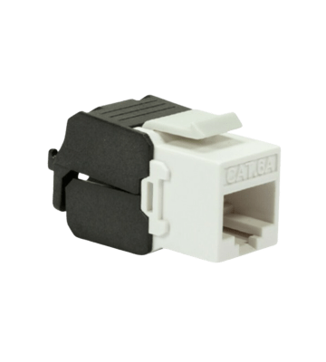 CAT6a UTP Keystone Connector - Værktøjsløs - Sort/Hvid