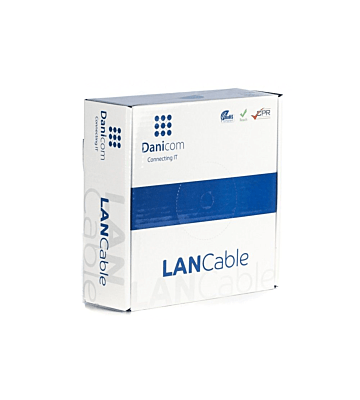 CAT6 U/UTP 100m kabel på rulle fleksibel grå CCA
