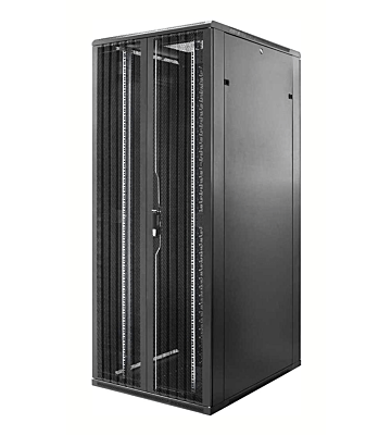 47U serverskab med dobbelt perforeret for- og bagdør 800x800x2200mm (BxDxH)