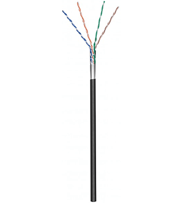 CAT5e FTP 100m udendørs kabel på en rulle stiv sort CCA