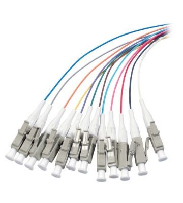 OM3 fiberoptisk pigtail farvet sæt LC - 12 stk