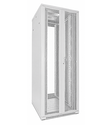 47U hvid serverkabinet med dobbelte perforerede for- og bagdøre 800x800x2200mm (BxDxH)