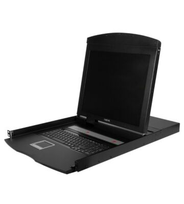 19 tommer KVM-konsol med USB og PS/2 QWERTY-tastatur