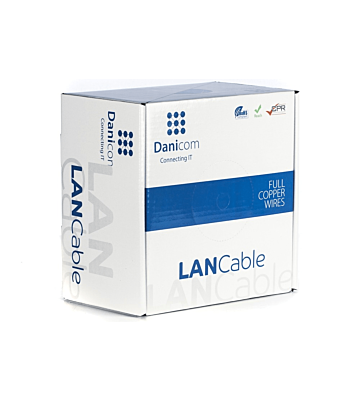 DANICOM CAT6A S/FTP 100m kabel på rulle fleksibel - PVC (Fca)