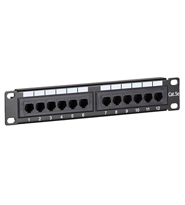 10 tommer CAT5e UTP patchpanel - 12 porte
