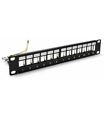 10 tommer STP patch panel til keystones - 12 porte