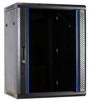 15U vægskab med glaslåge 600x450x770mm (BxDxH)