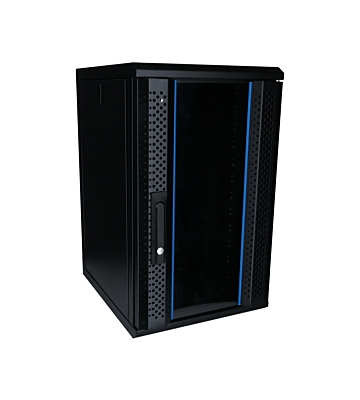10 tommer 12U serverskab med glaslåge 370x450x618mm (BxDxH)