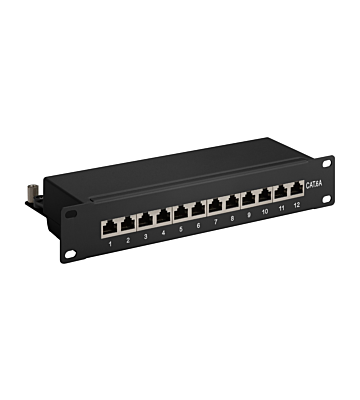 10 tommer CAT6a STP patchpanel - 12 porte
