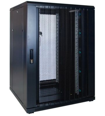 22U serverskab med perforeret låge 800x800x1200mm (BxDxH)