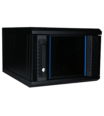 10 tommer 4U serverskab med glaslåge 370x450x264mm (BxDxH)