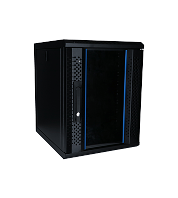 10 tommer 9U serverskab med glaslåge 370x450x486mm (BxDxH)