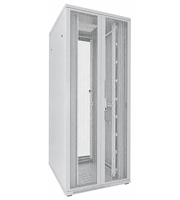 42U hvid serverkabinet med dobbelte perforerede for- og bagdøre 800x1000x2000mm (BxDxH)