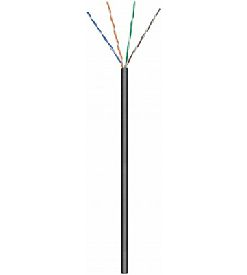 CAT6 U/UTP 50m udendørs kabel på en rulle fleksibel sort CCA