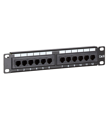 10 tommer CAT6 UTP patchpanel - 12 porte