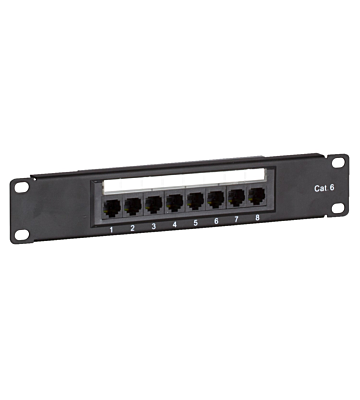 10 tommer CAT6 UTP patchpanel - 8 porte