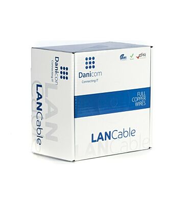 DANICOM CAT6 FTP 100m kabel på rulle fleksibel - PVC (Fca)