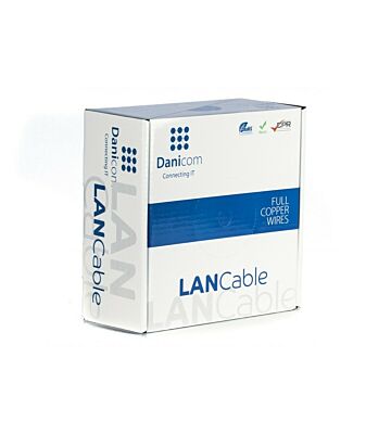 DANICOM CAT6 UTP 100m kabel på rulle fleksibel - PVC (Fca)