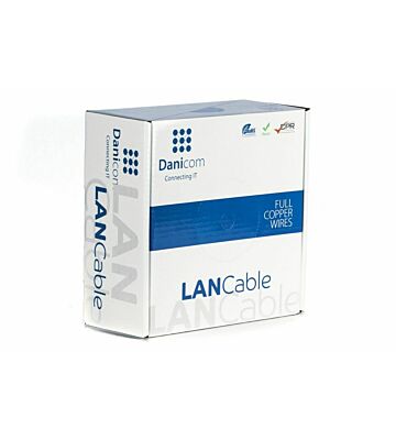DANICOM CAT6 UTP 100m Udendørs kabel på rulle - PE (Fca)