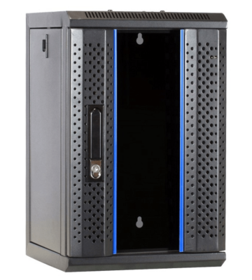 10 tommer 9U serverskab med glaslåge 312x310x486mm (BxDxH)