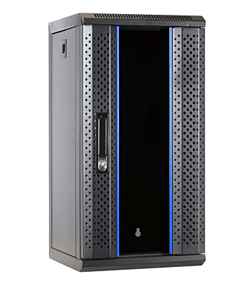 10 tommer 12U serverskab med glaslåge 312x310x618mm (BxDxH)