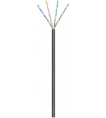 CAT6 U/UTP 100m udendørs kabel på en rulle fleksibel sort CCA