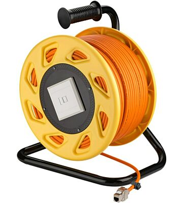 CAT7 S/FTP-kabelrulle med CAT6a Keystone-stik - RJ45 - 50 meter