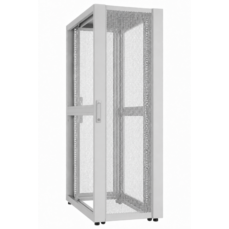 42U Datacenter serverskab med perforeret låge 600x1200x2000mm (BxDxH) Grå