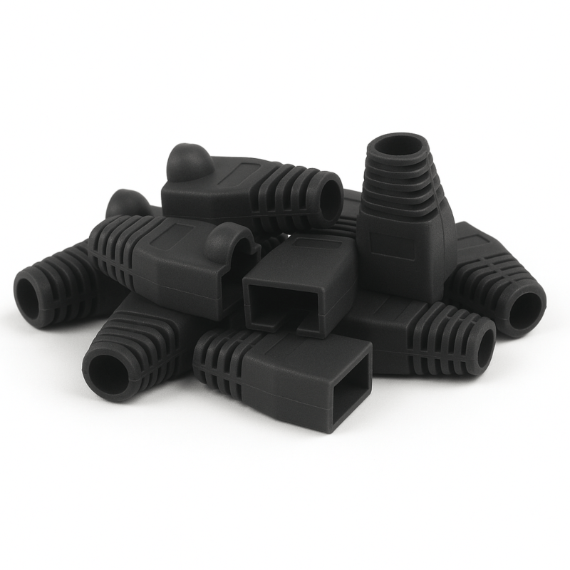 DANICOM RJ45 Kabelgennemføring Sort - 10 stk