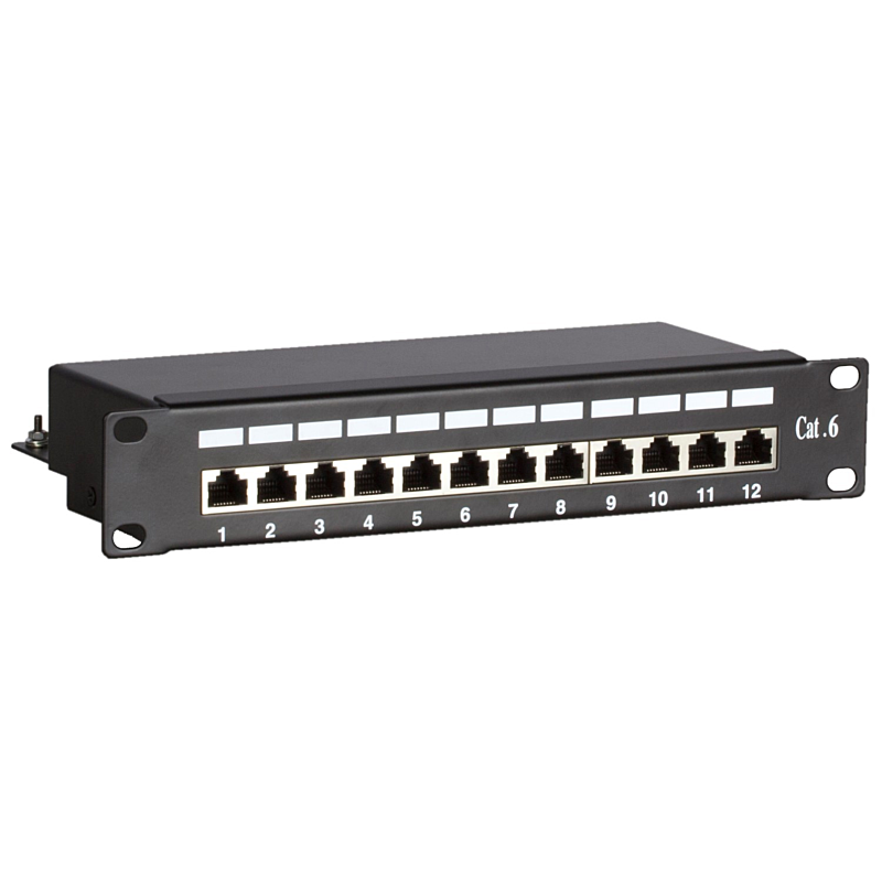 10 tommer CAT6 FTP patch panel - 12 porte