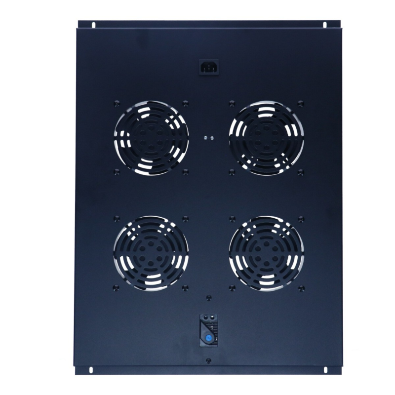Ventilatorpakke med 4 ventilatorer og termostat, egnet til 800 mm dybe stående server skabe