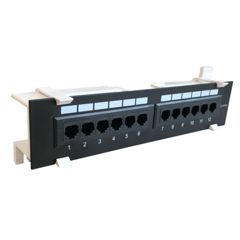 CAT6a UTP vægmonteret patchpanel - 12 porte