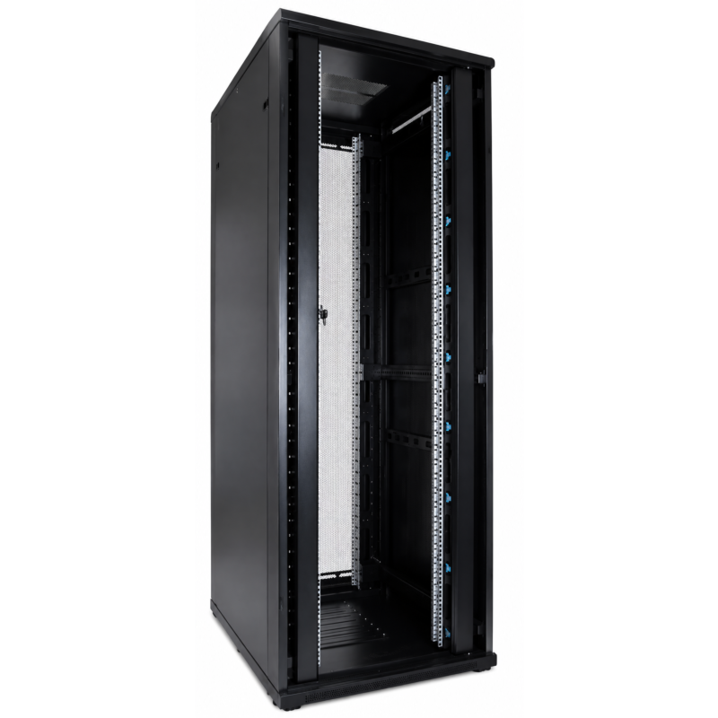 47U serverskab med dobbelt perforeret for- og bagdør 800x800x2200mm (BxDxH)