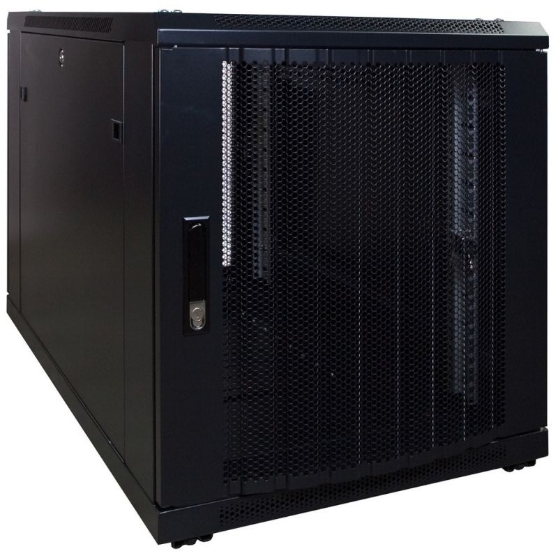 12U mini serverskab med perforeret låge 600x1000x720mm (BxDxH)