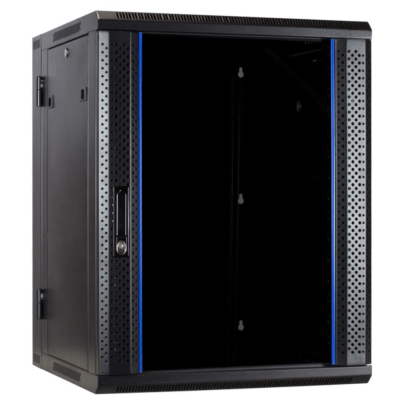22U vægskab (vipbart) med glaslåge 600x600x1100mm (BxDxH)