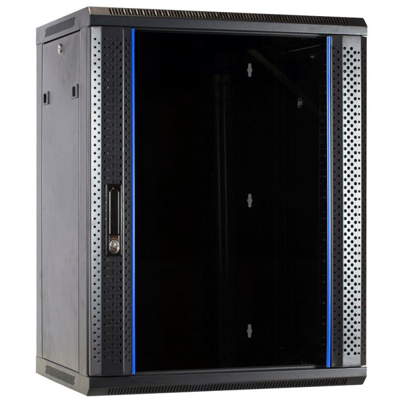 15U vægskab med glaslåge 600x600x770mm (BxDxH)