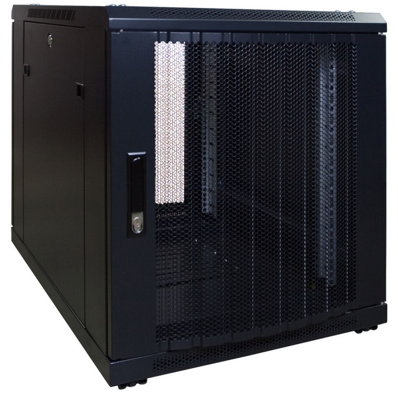 12U mini serverskab med perforeret låge 600x800x720mm (BxDxH)