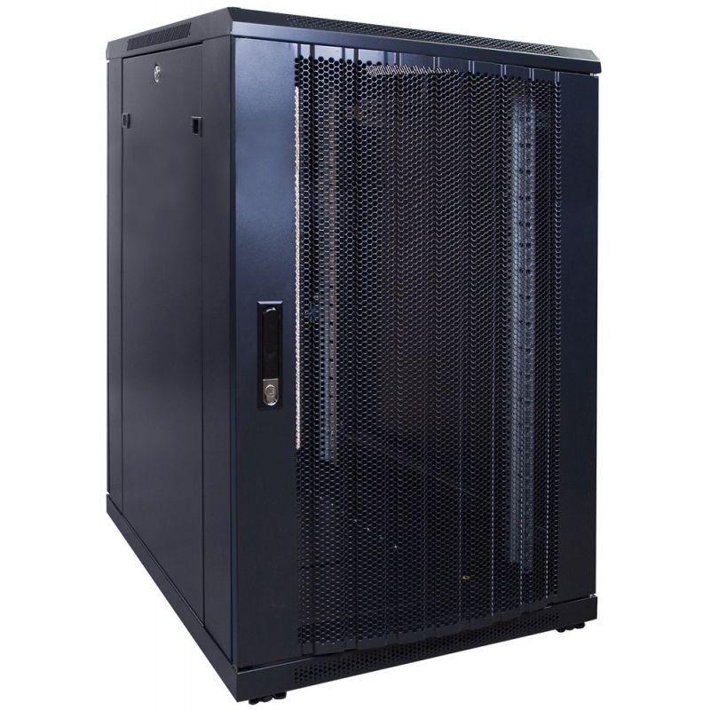 18U serverskab med perforeret låge 600x800x1000mm (BxDxH)