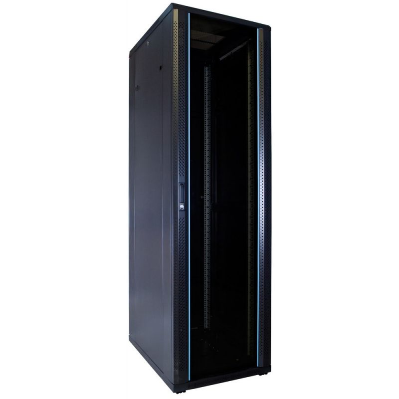 42U serverskab med glaslåge 600x800x2000mm (BxDxH)