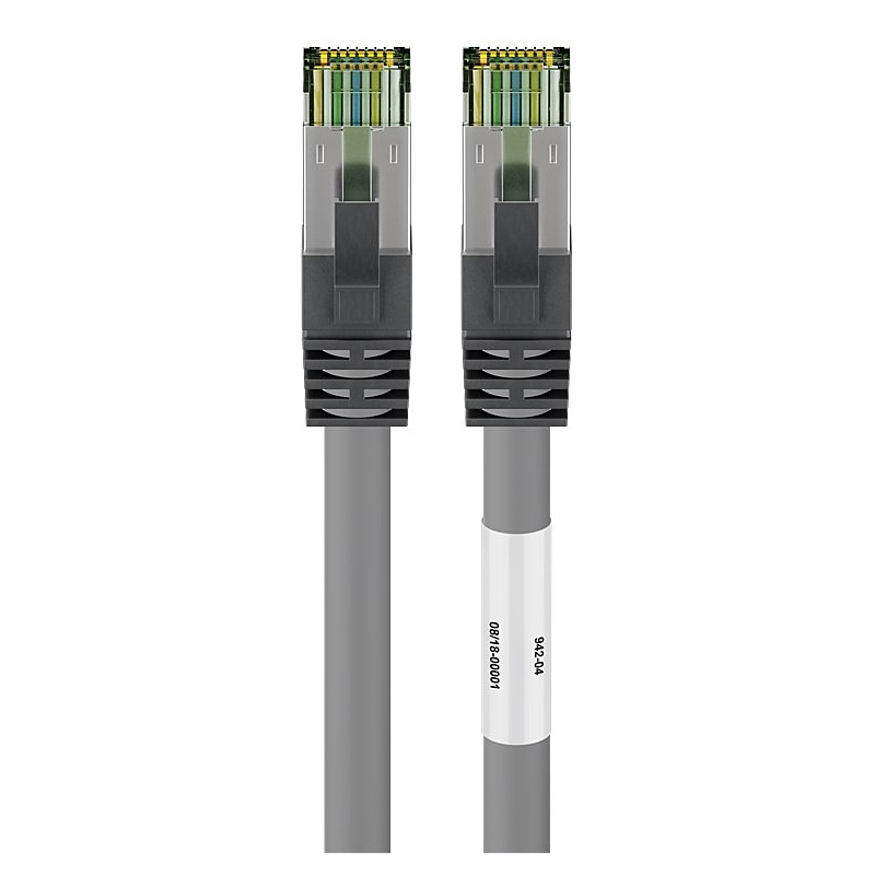 Cat8 S/FTP (PIMF) patchkabel 0,25m grå
