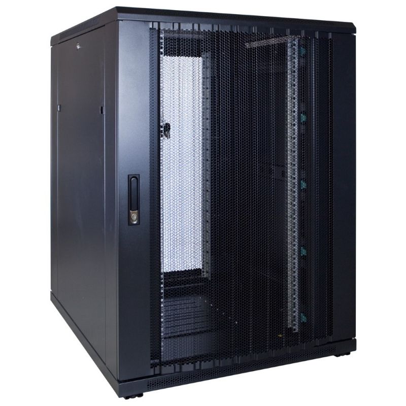 22U serverskab med perforeret låge 800x1000x1200mm (BxDxH)