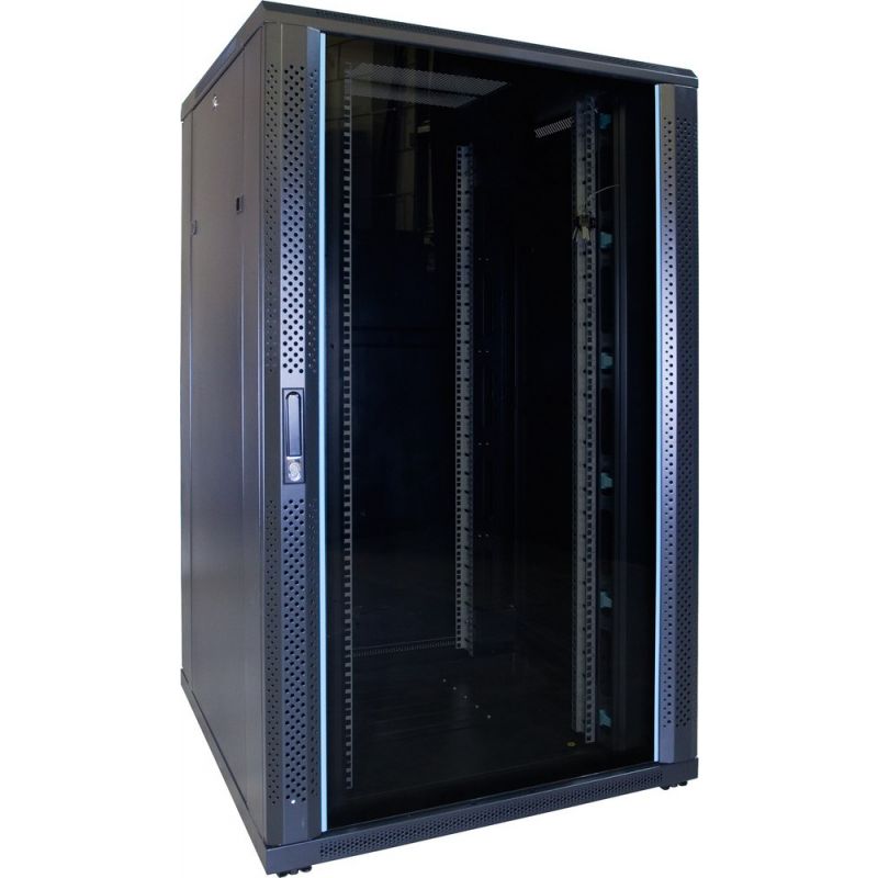 27U serverskab med glaslåge 800x800x1400mm (BxDxH)