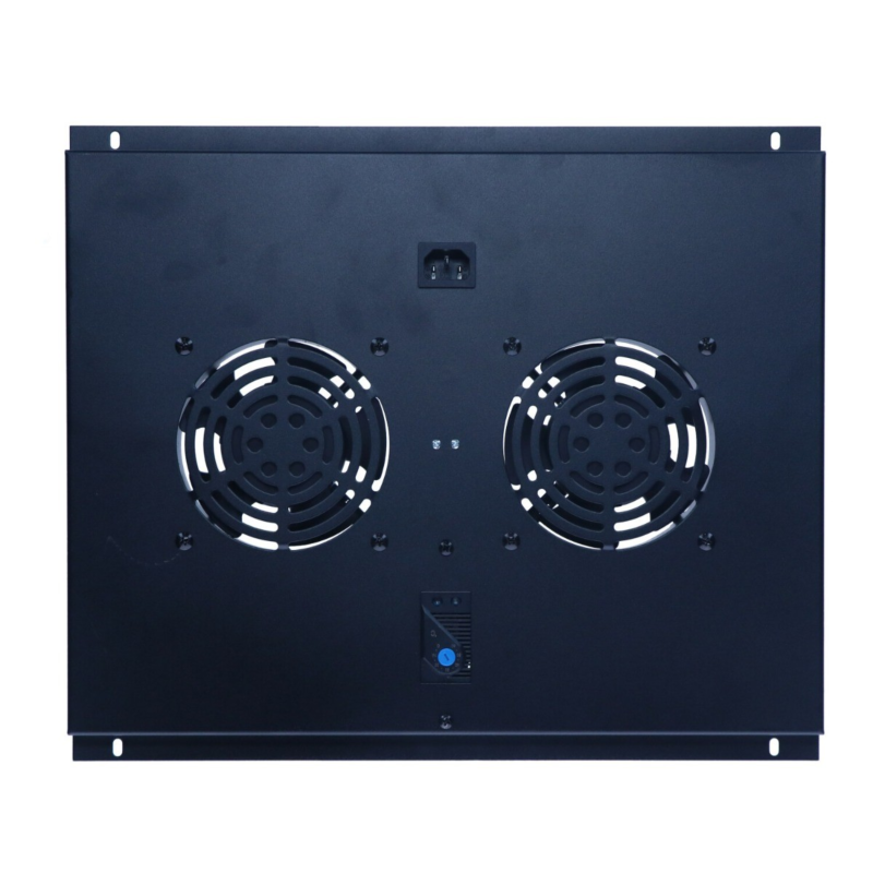 Ventilatorpakke med 2 ventilatorer og termostat, egnet til 600 mm dybe stående server skabe